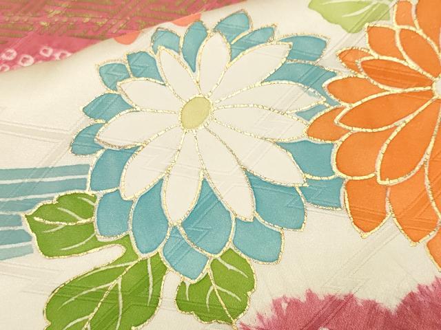 平和屋着物■豪華振袖　駒刺繍　絞り　雲取り流水花文　暈し染め　金彩　正絹　逸品　CABL3870ev