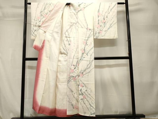 平和屋着物■上質な小紋　枝梅文　暈し染め　正絹　逸品　CABL3871ev