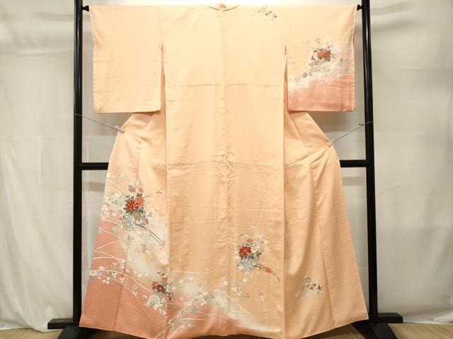 平和屋着物■訪問着　花車文　草花文　暈し染め　金彩　正絹　逸品　CABL3873ev