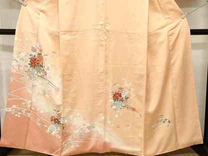 平和屋着物■訪問着　花車文　草花文　暈し染め　金彩　正絹　逸品　CABL3873ev