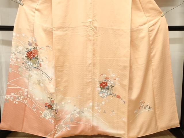 平和屋着物■訪問着　花車文　草花文　暈し染め　金彩　正絹　逸品　CABL3873ev