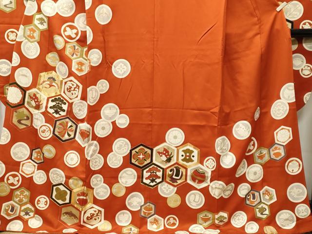 平和屋着物■豪華振袖　駒刺繍　亀甲宝尽し花蝶文　飛鶴　鈴　金彩　正絹　逸品　CABL3877ev