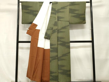 平和屋着物■上質な小紋　抽象文様　正絹　逸品　CABL3887ev