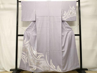 平和屋着物■訪問着　手描き　絞り　草花文　正絹　逸品　CABL3890ev