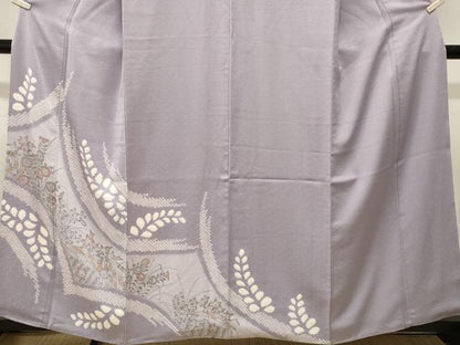 平和屋着物■訪問着　手描き　絞り　草花文　正絹　逸品　CABL3890ev