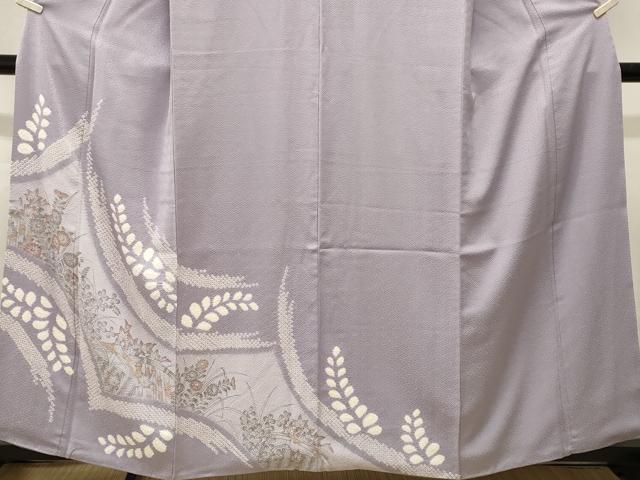 平和屋着物■訪問着　手描き　絞り　草花文　正絹　逸品　CABL3890ev
