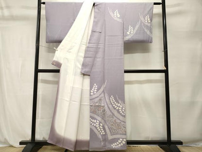 平和屋着物■訪問着　手描き　絞り　草花文　正絹　逸品　CABL3890ev