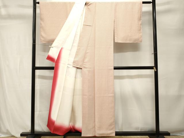 平和屋着物■上質な小紋　亀甲繋ぎ　正絹　逸品　CABL3892ev