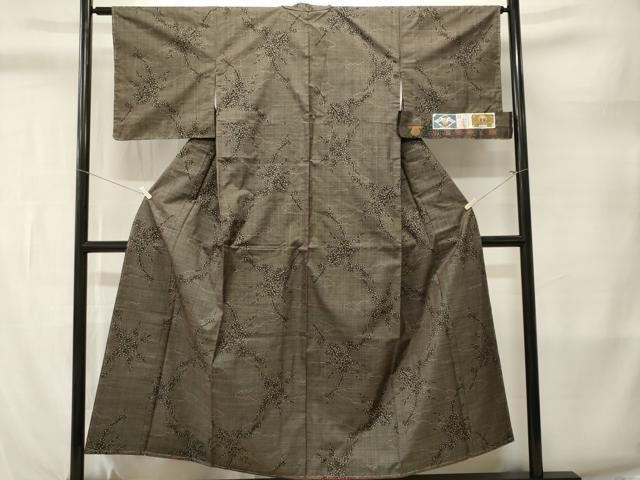 平和屋着物■本場大島紬　7マルキ　雲取り枝花文　正絹　逸品　CABL3898ev