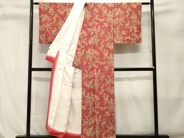平和屋着物■上質な小紋　水間輝利作　枝花文　正絹　逸品　CABL3899ev
