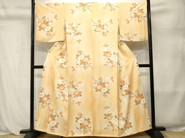 平和屋着物■上質な小紋　枝花文　暈し染め　正絹　逸品　CABL3901ev