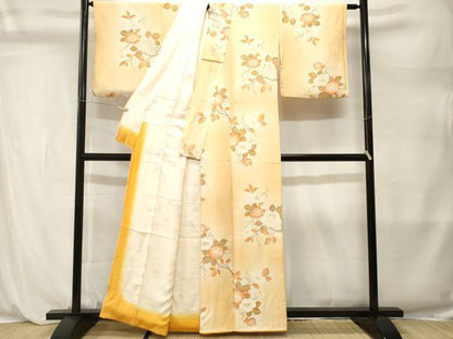 平和屋着物■上質な小紋　枝花文　暈し染め　正絹　逸品　CABL3901ev