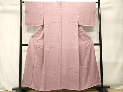 平和屋着物■上質な色無地　枝花地紋　浅紫色　正絹　逸品　CABL3903ev