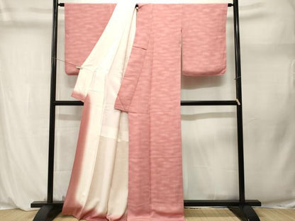 平和屋着物■上質な小紋　作家物　霞文　暈し染め　鬼しぼ縮緬　正絹　逸品　CABL3908ev
