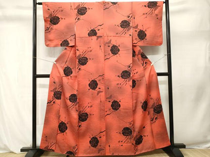 平和屋着物■上質な小紋　地紋起こし　枝花文　暈し染め　正絹　逸品　CABL3910ev