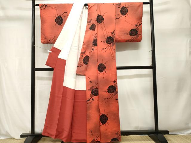 平和屋着物■上質な小紋　地紋起こし　枝花文　暈し染め　正絹　逸品　CABL3910ev