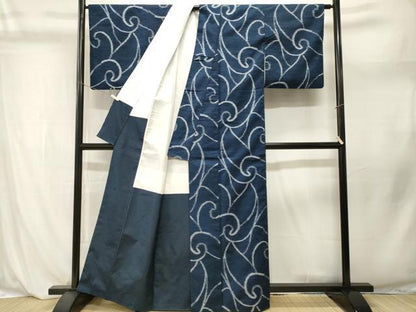 平和屋着物■上質な紬　抽象文様　正絹　逸品　CABL3916ev