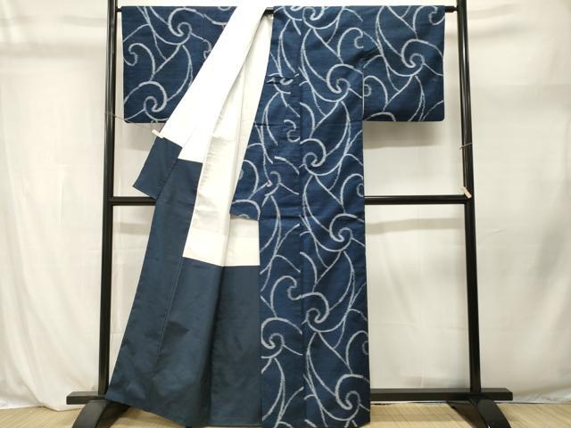 平和屋着物■上質な紬　抽象文様　正絹　逸品　CABL3916ev