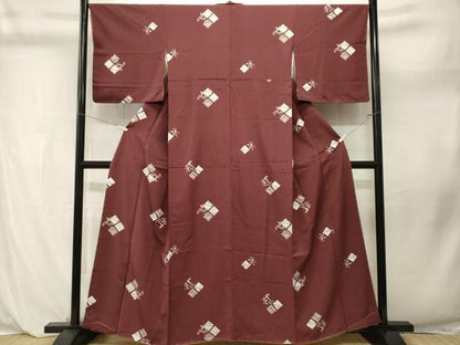 平和屋着物■上質な小紋　菱草花文　正絹　逸品　CABL3919ev