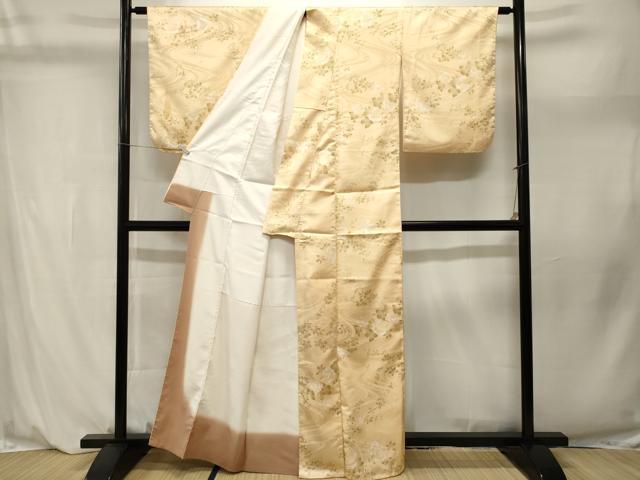 平和屋着物■小紋　流水草花文　洗える着物　CABL3922ev