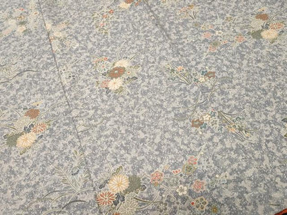 平和屋着物■小紋　芝草草花文　洗える着物　CABL3925ev