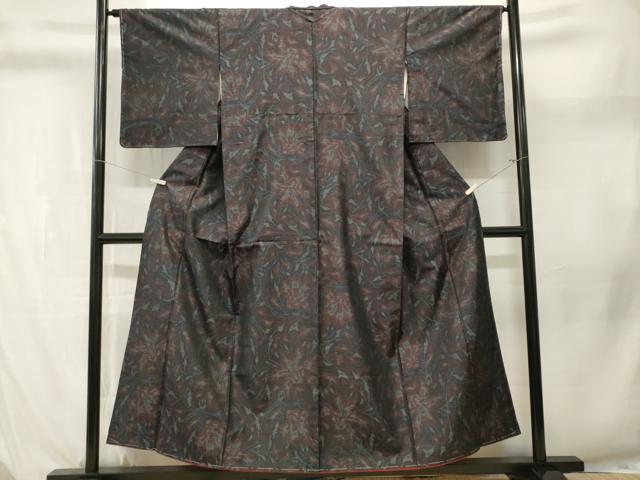 平和屋着物■本場大島紬　草花文　正絹　逸品　CABL3927ev