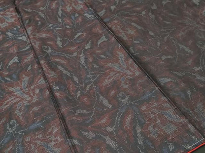 平和屋着物■本場大島紬　草花文　正絹　逸品　CABL3927ev