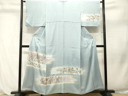 平和屋着物■訪問着　更紗花唐草文　暈し染め　金彩　正絹　逸品　CABL3930ev