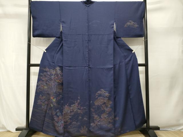平和屋着物■訪問着　刺繍　流水松竹梅文　金彩　正絹　逸品　CABL3938ev