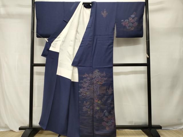 平和屋着物■訪問着　刺繍　流水松竹梅文　金彩　正絹　逸品　CABL3938ev