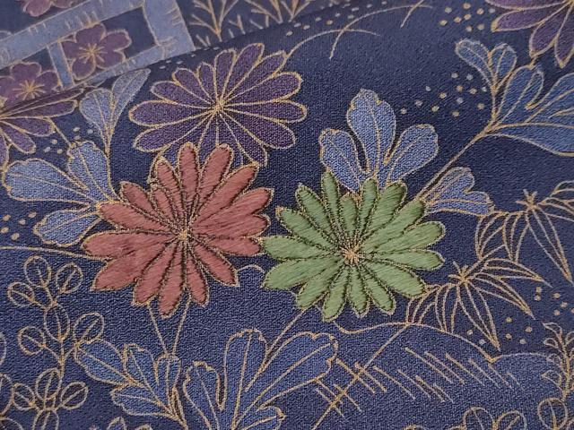 平和屋着物■訪問着　刺繍　流水松竹梅文　金彩　正絹　逸品　CABL3938ev