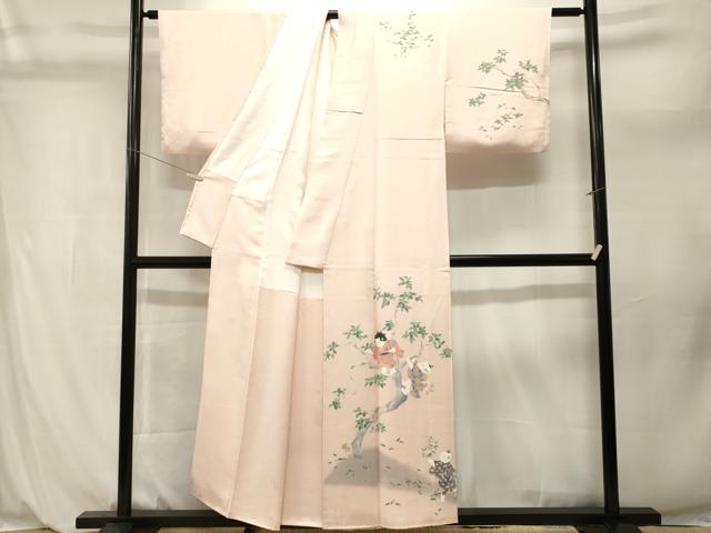 平和屋着物■訪問着　作家物　唐子　舞葉文　暈し染め　正絹　逸品　CABL3939ev