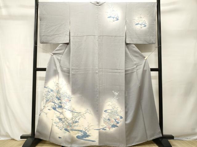 平和屋着物■訪問着　流水松竹梅花文　暈し染め　正絹　逸品　CABL3947ev