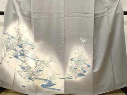 平和屋着物■訪問着　流水松竹梅花文　暈し染め　正絹　逸品　CABL3947ev