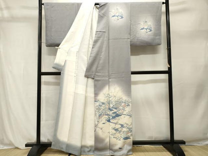 平和屋着物■訪問着　流水松竹梅花文　暈し染め　正絹　逸品　CABL3947ev