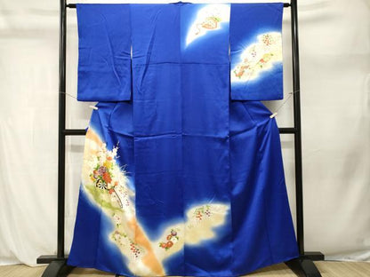 平和屋着物■訪問着　駒刺繍　花車文　暈し染め　金彩　正絹　逸品　CABL3952ev
