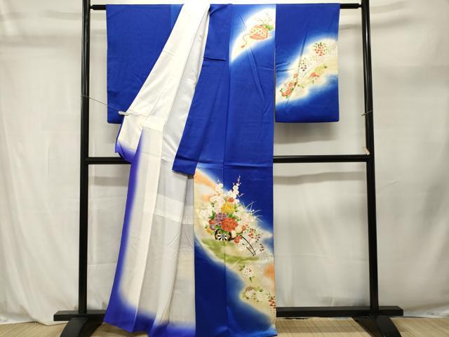 平和屋着物■訪問着　駒刺繍　花車文　暈し染め　金彩　正絹　逸品　CABL3952ev