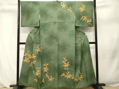 平和屋着物■上質な小紋　刺繍　南天文　暈し染め　正絹　逸品　CABL3954ev