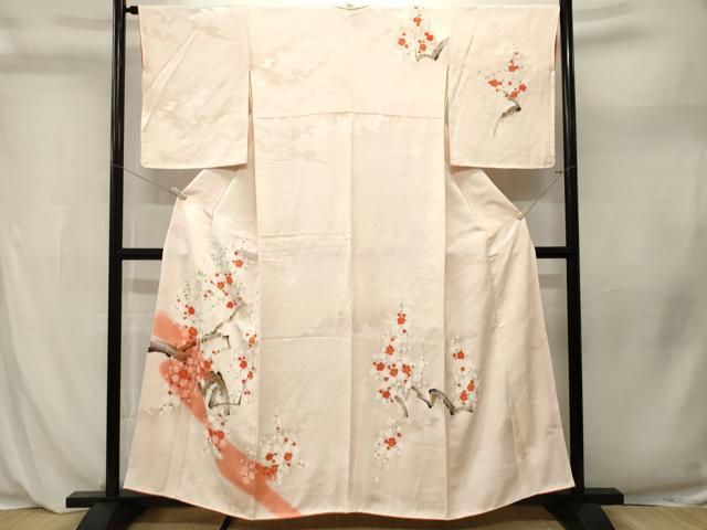平和屋着物■訪問着　枝梅文　暈し染め　金彩　正絹　逸品　CABL3956ev