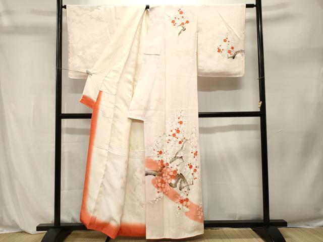 平和屋着物■訪問着　枝梅文　暈し染め　金彩　正絹　逸品　CABL3956ev
