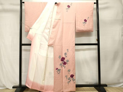 平和屋着物■訪問着　草花文　暈し染め　正絹　逸品　CABL3960ev