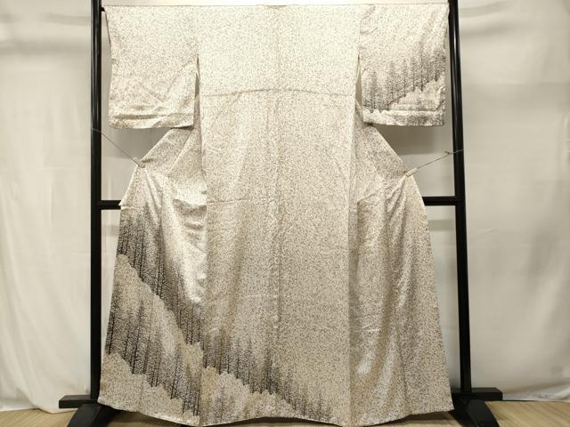 平和屋着物■訪問着　樹林文　たたき染め　正絹　逸品　CABL3967ev