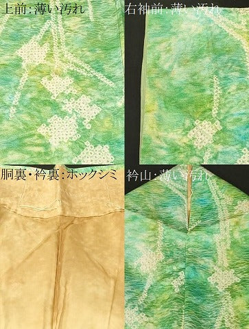 平和屋着物■上質な小紋　絞り　枝花文　暈し染め　正絹　逸品　CABL3974ev