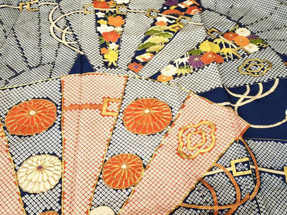 平和屋着物■豪華振袖　駒刺繍　檜扇松竹梅花文　金彩　正絹　逸品　CABL3975ev