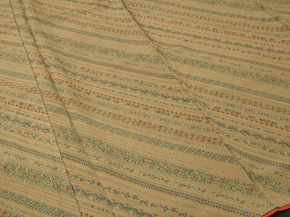 平和屋着物■上質な小紋　斜線花文　正絹　逸品　CABL3976ev