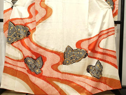 平和屋着物■豪華振袖　駒刺繍　絞り　道長舞蝶文　金彩　正絹　逸品　CABL3978ev