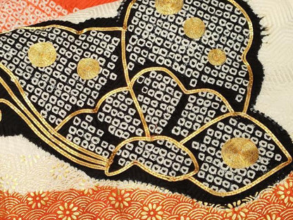 平和屋着物■豪華振袖　駒刺繍　絞り　道長舞蝶文　金彩　正絹　逸品　CABL3978ev