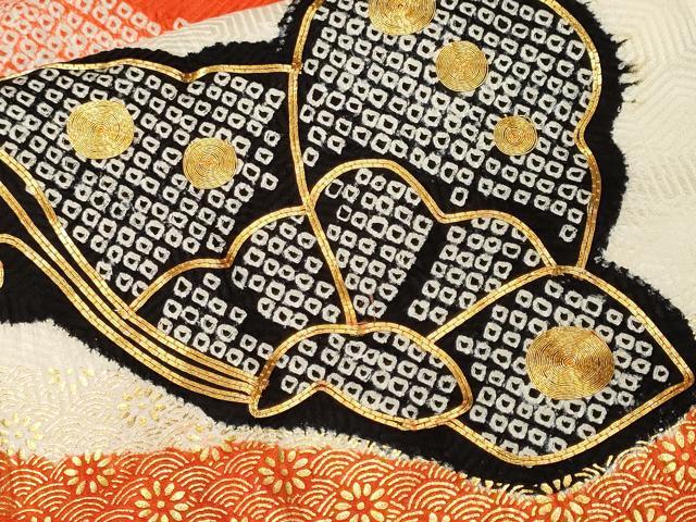 平和屋着物■豪華振袖　駒刺繍　絞り　道長舞蝶文　金彩　正絹　逸品　CABL3978ev
