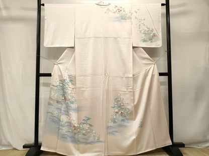 平和屋着物■訪問着　梅松流水花文　暈し染め　正絹　逸品　CABL3982ev
