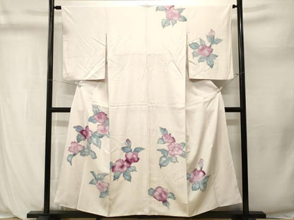 平和屋着物■訪問着　手描き　草花文　暈し染め　正絹　逸品　CABL3986ev
